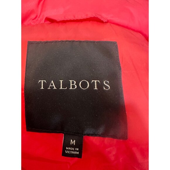 Talbots Down Fill Quilted Vest Womens Medium Salmon Pink Puffer Full Zip Outdoor - Picture 3 of 15